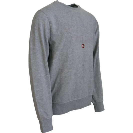 Aeronautica Militare | Gray Men Pullover Sweatshirt Sweater - McRichard Designer Brands