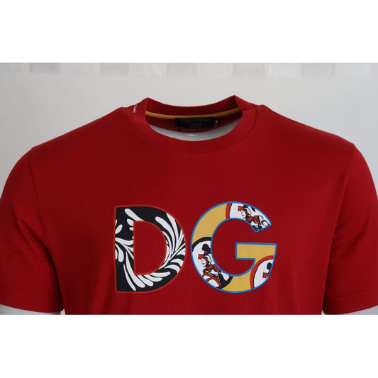 Dolce & Gabbana | Red DG Logo Crewneck Top Exclusive  T-shirt | McRichard Designer Brands