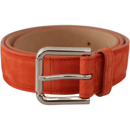 Elegant Suede Leather Belt in Vibrant Orange Dolce & Gabbana