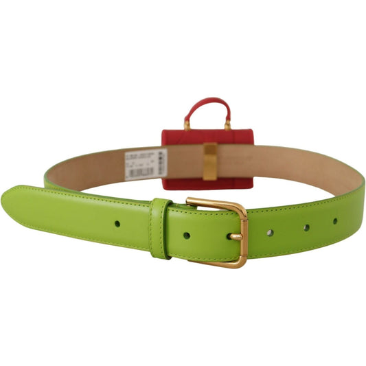 Dolce & Gabbana | Green Leather Devotion Heart Micro Bag Headphones Belt - McRichard Designer Brands
