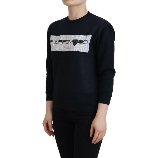 Philippe Model | Black Printed Long Sleeves Pullover Sweater - McRichard Designer Brands