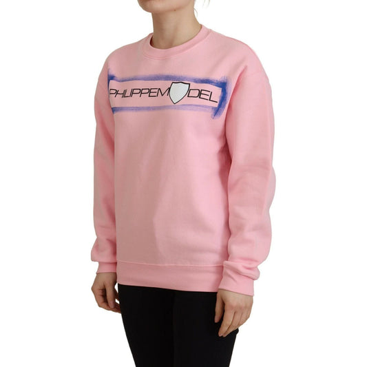 Philippe Model | Pink Printed Long Sleeves Pullover Sweater - McRichard Designer Brands