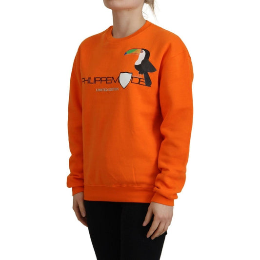 Philippe Model | Orange Printed Long Sleeves Pullover Sweater - McRichard Designer Brands