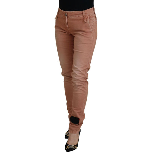 Acht | Pink Mid Waist Slim Fit Women Casual Pants - McRichard Designer Brands