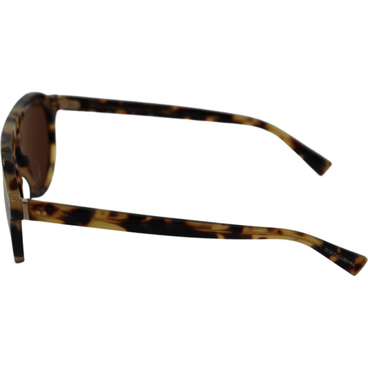 Dolce & Gabbana | Brown Tortoise Oval Full Rim Sunglasses  | McRichard Designer Brands