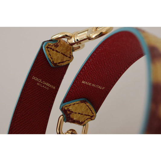 Dolce & Gabbana | Yellow Red Leather Gold Tone Shoulder Strap - McRichard Designer Brands