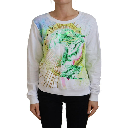 Versace Jeans | White Graphic Print Long Sleeves Sweater - McRichard Designer Brands