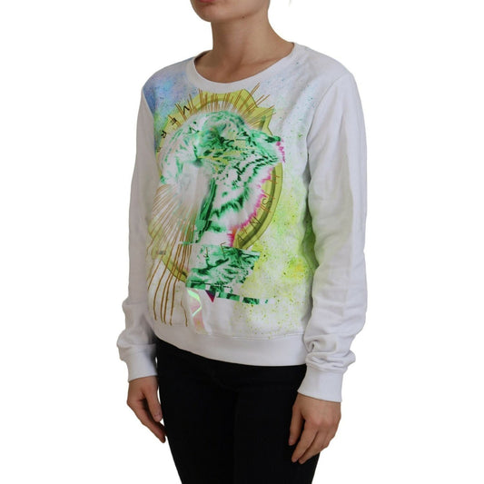 Versace Jeans | White Graphic Print Long Sleeves Sweater - McRichard Designer Brands