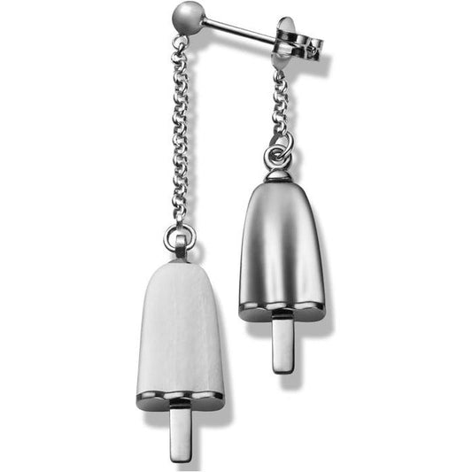 AMBROSINI JEWELS -  ORECCHINI doppi ARGENTO 925° ghiacciolo finitura bianca pietra bianca WOMAN EARRING AMBROSINI JEWELS