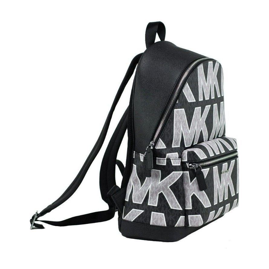 Michael Kors | Cooper Black Signature PVC Graphic Logo Backpack Bookbag Bag WOMAN BACKPACKS | McRichard Designer Brands