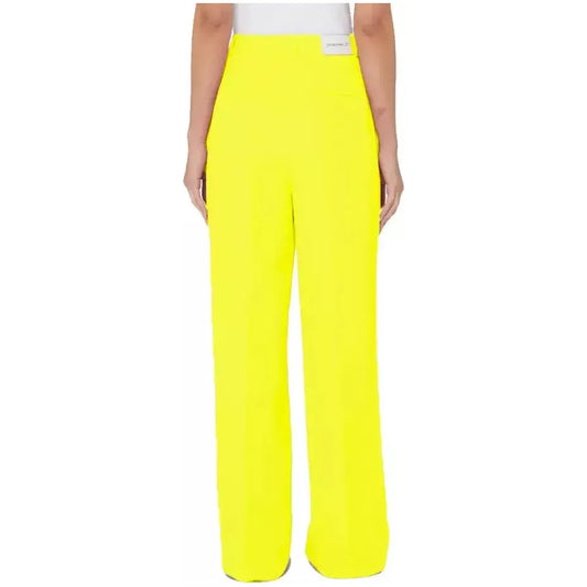 Hinnominate | Yellow Polyester Jeans & Pant  | McRichard Designer Brands