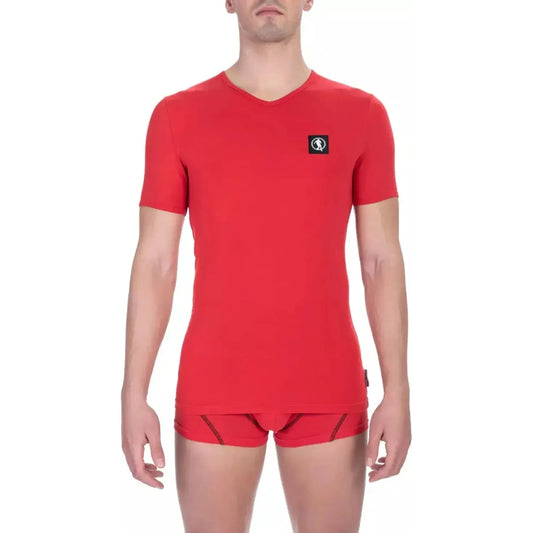 Bikkembergs | Red Cotton T-Shirt  | McRichard Designer Brands