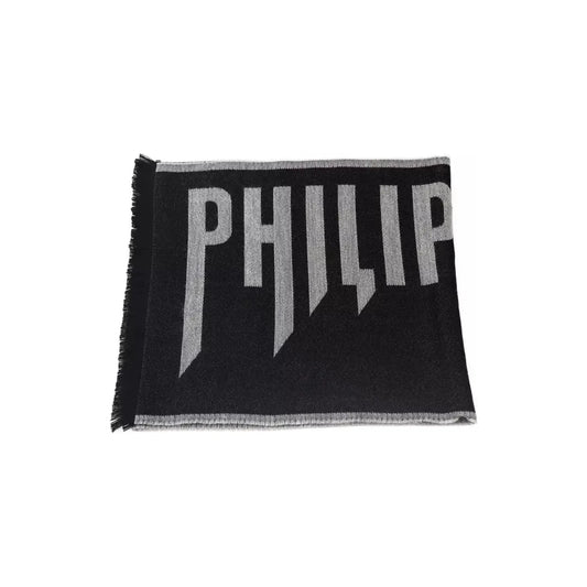 Philipp Plein | Gray Wool Scarf | McRichard Designer Brands