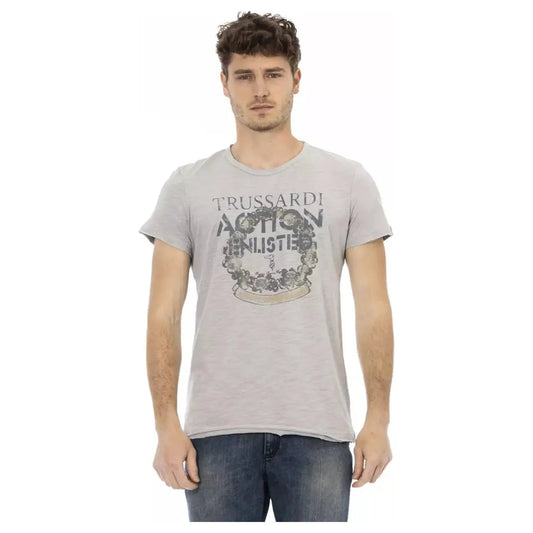 Trussardi Action | Gray Cotton T-Shirt | McRichard Designer Brands