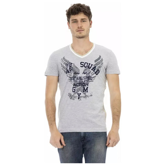 Trussardi Action | Gray Cotton T-Shirt  | McRichard Designer Brands