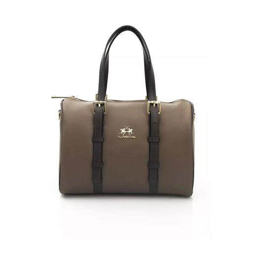 La Martina | Brown Calfskin Messenger Bag  | McRichard Designer Brands