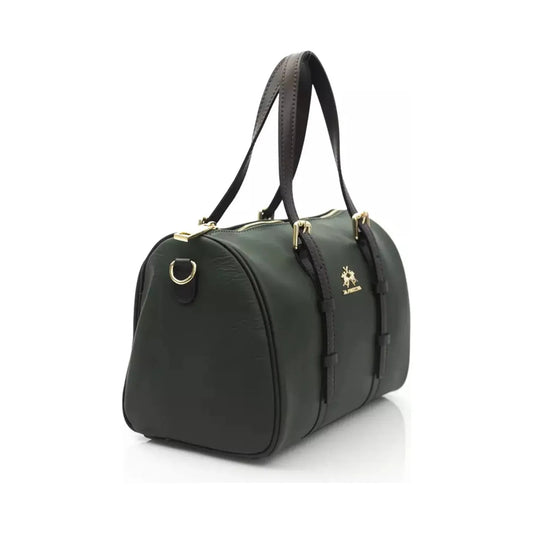 La Martina | Green Calfskin Messenger Bag  | McRichard Designer Brands