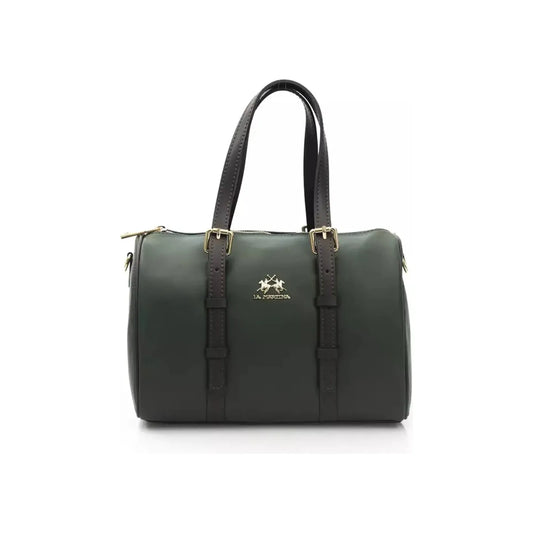 La Martina | Green Calfskin Messenger Bag  | McRichard Designer Brands