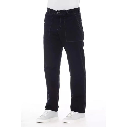 Alpha Studio | Blue Cotton Jeans & Pant | McRichard Designer Brands