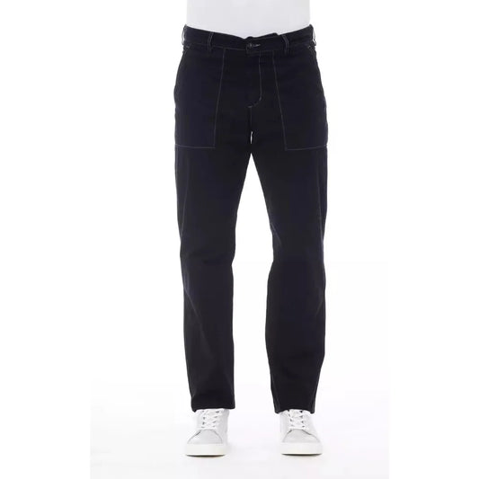 Alpha Studio | Blue Cotton Jeans & Pant | McRichard Designer Brands