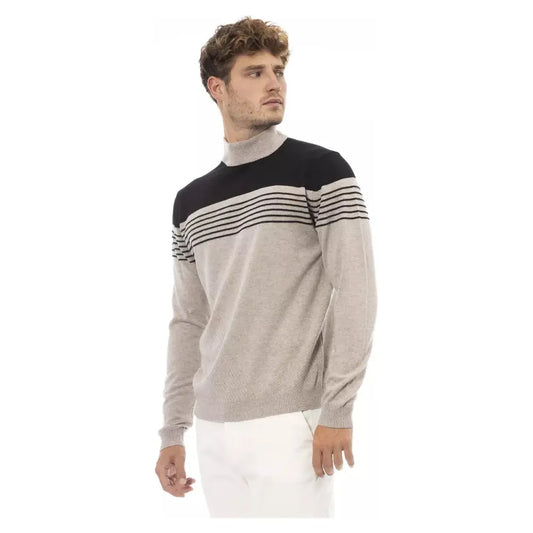 Alpha Studio | Beige Viscose Sweater | McRichard Designer Brands