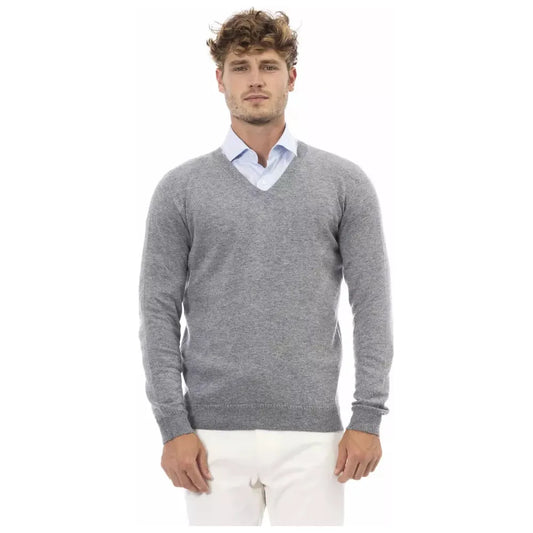 Alpha Studio | Gray Viscose Sweater | McRichard Designer Brands