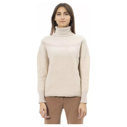 Alpha Studio | Beige Wool Sweater | McRichard Designer Brands