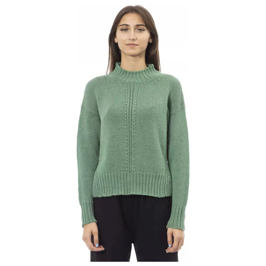 Alpha Studio | Green Wool Sweater | McRichard Designer Brands