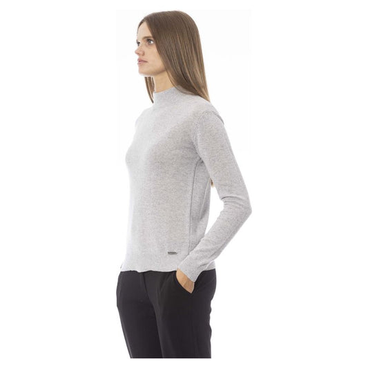 Baldinini Trend | Gray Fabric Sweater | McRichard Designer Brands