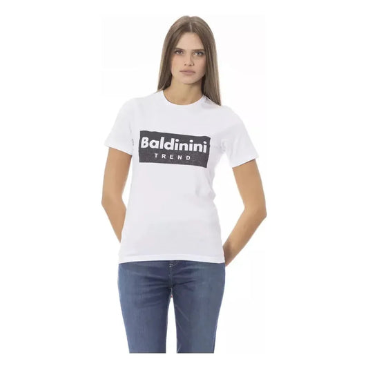 Baldinini Trend | White Cotton Tops & T-Shirt | McRichard Designer Brands