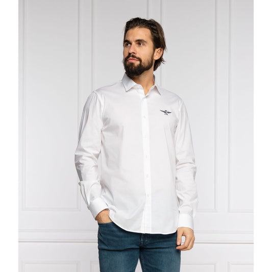 Aeronautica Militare | White Cotton Shirt  | McRichard Designer Brands