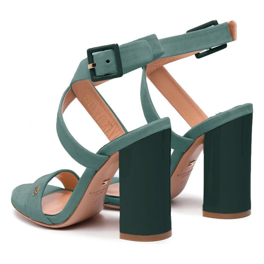 Elisabetta Franchi | Green Calfskin Sandal  | McRichard Designer Brands