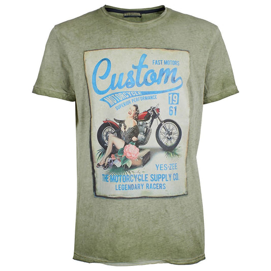 Yes Zee | Green Cotton T-Shirt | McRichard Designer Brands