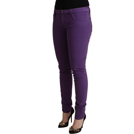 CYCLE | Purple Cotton Low Waist Skinny Casual Jeans  | McRichard Designer Brands