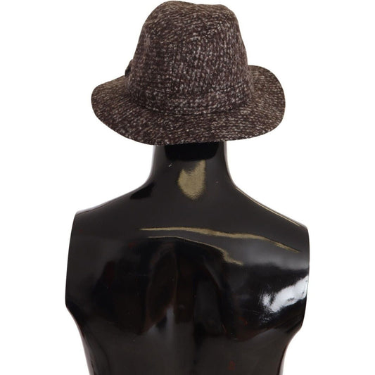 Dolce & Gabbana | Gray Melange Blended Textured Tweed Hat  | McRichard Designer Brands