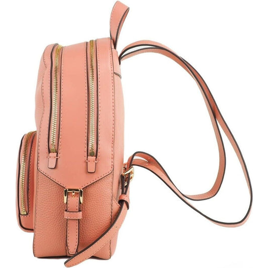 Michael Kors | Jaycee Medium Sherbert Pebbled Leather Zip Pocket Backpack Bookbag - McRichard Designer Brands
