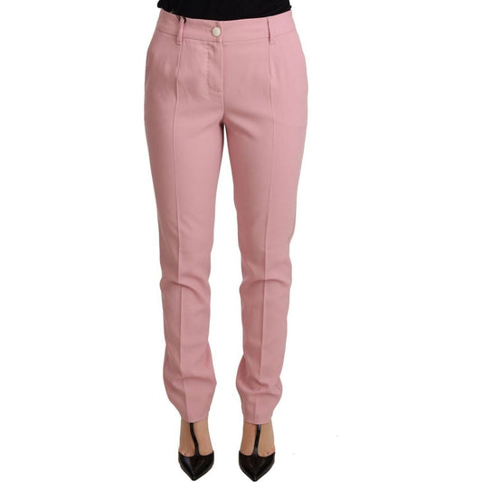 Dolce & Gabbana | Pink Women Trouser Virgin Wool Stretch Pants Jeans & Pants | McRichard Designer Brands