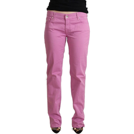 Jacob Cohen | Pink Cotton Low Waist Denim Tapered Jeans  | McRichard Designer Brands