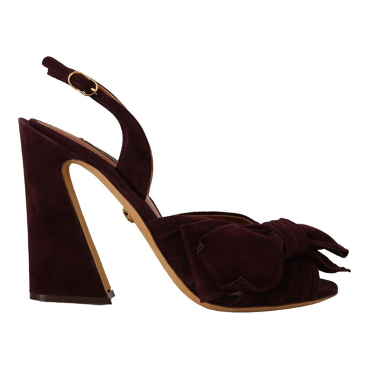 Dolce & Gabbana | Dark Purple Suede Ankle Strap Sandals Shoes | McRichard Designer Brands