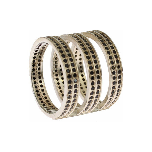 Nialaya | Black CZ 925 Sterling Silver Womens Ring Ring | McRichard Designer Brands