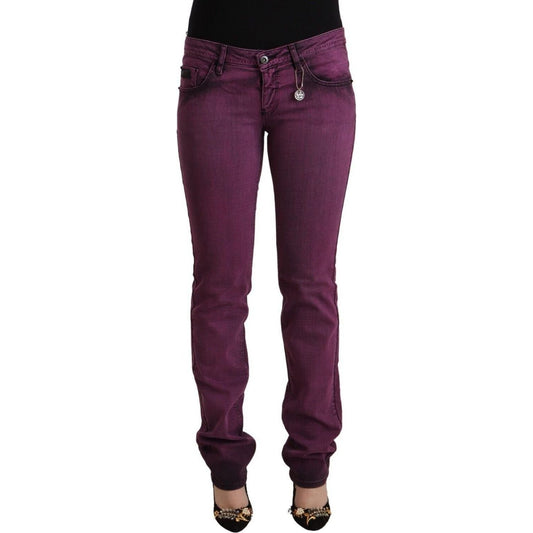 Costume National | Purple Cotton Stretch Slim Fit Denim Jeans  | McRichard Designer Brands