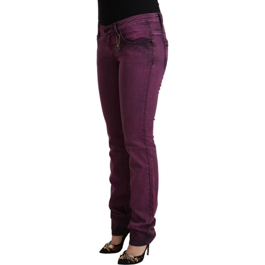 Costume National | Purple Cotton Stretch Slim Fit Denim Jeans  | McRichard Designer Brands