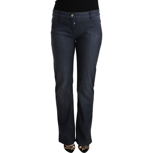 MARGHI LO' | Dark Blue Cotton Straight Denim Jeans  | McRichard Designer Brands