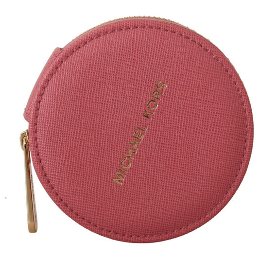 Michael Kors | Pink Leather Zip Round Pouch Purse Storage Wallet - McRichard Designer Brands