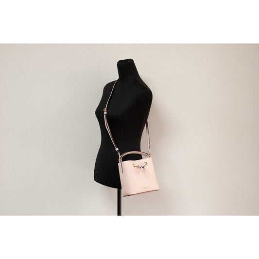 Michael Kors | Suri Small Dark Powder Blush Signature PVC Bucket Crossbody Handbag - McRichard Designer Brands