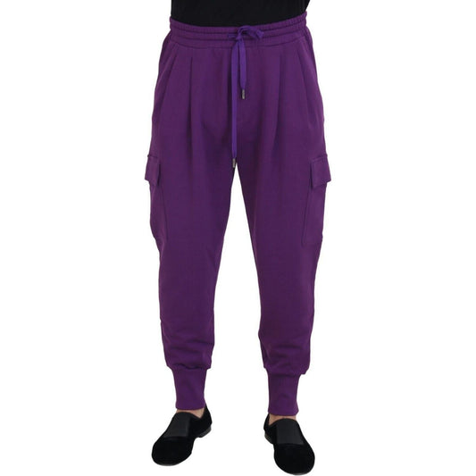 Dolce & Gabbana | Purple Cotton Cargo Sweatpants Jogging Pants  | McRichard Designer Brands