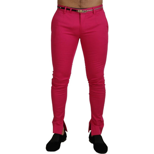 Dolce & Gabbana | Pink Zipper Buckle Waist Trousers Pants  | McRichard Designer Brands