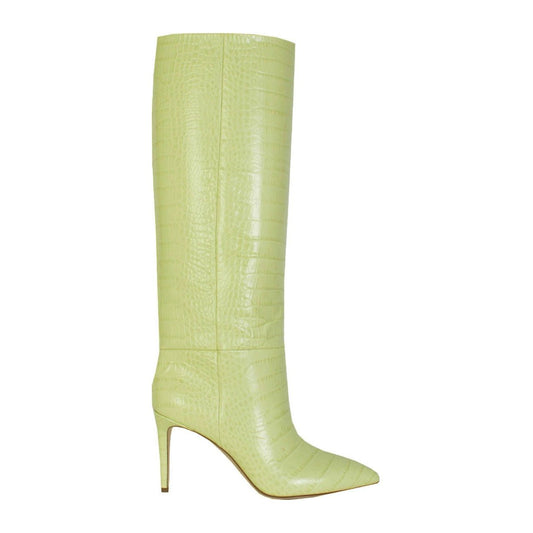 Paris Texas | Croco Leather Print in Lime Stiletto 85 Boot  | McRichard Designer Brands