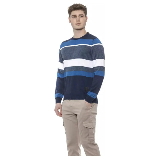 Conte of Florence | Blue Cotton Sweater | McRichard Designer Brands