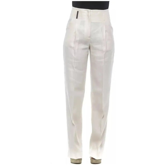 Peserico | Beige/White Flax Jeans & Pants | McRichard Designer Brands